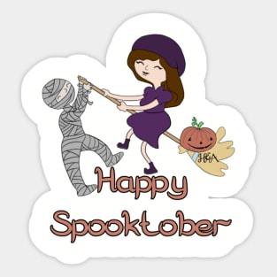 Little Witch and Mummy Sticker